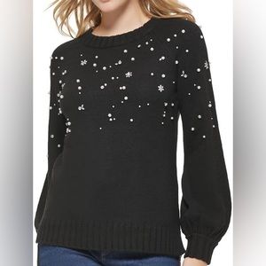Karl Lagerfeld Paris Crystal Embellished Sweater - XL